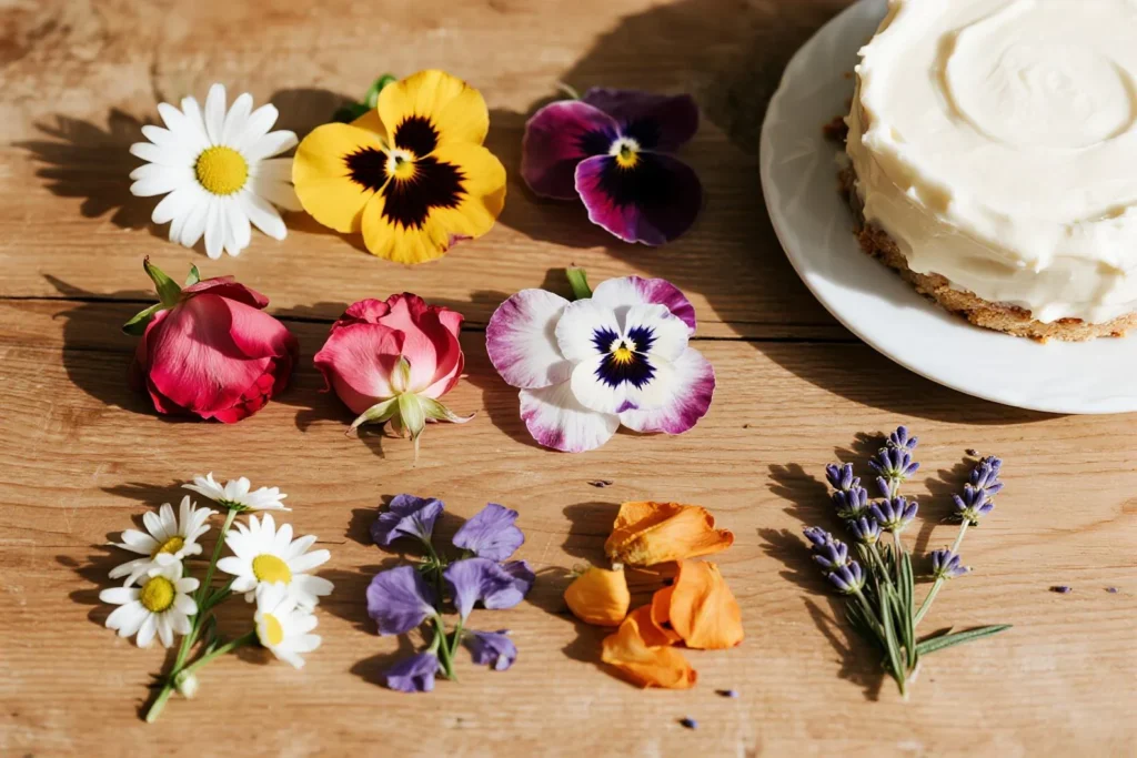 Tips for Placing Edible Flowers on Cakes